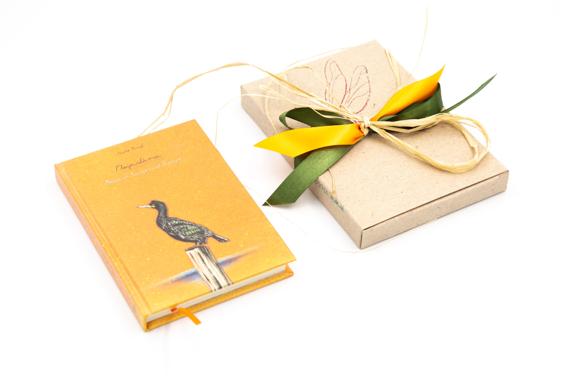 Small notebook "Birds of Songs and Shores" - Front and Package